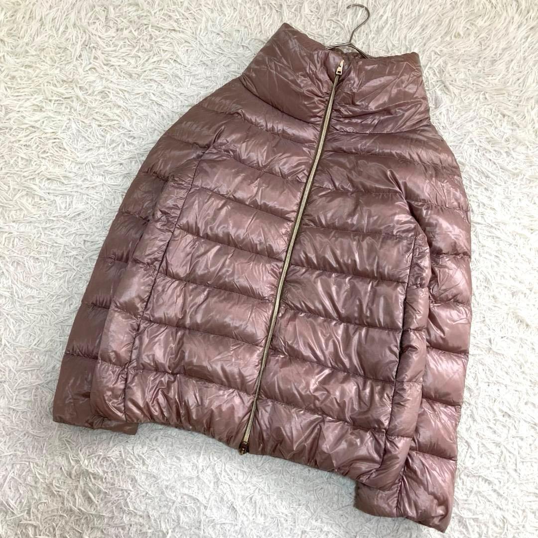 17426✨ヘルノ ボトルネック ジップ ダウンジャケット 38 M ピンク系