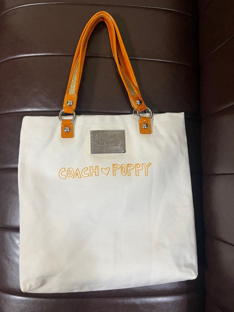 激レア COACH POPPY トートバッグ キャンバス GOLDY