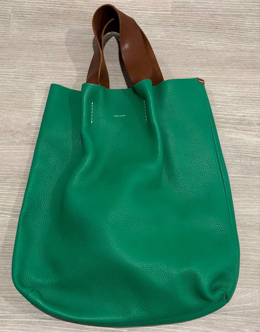 Hender Scheme グリーンレザートートバッグ　エンダースキーマ