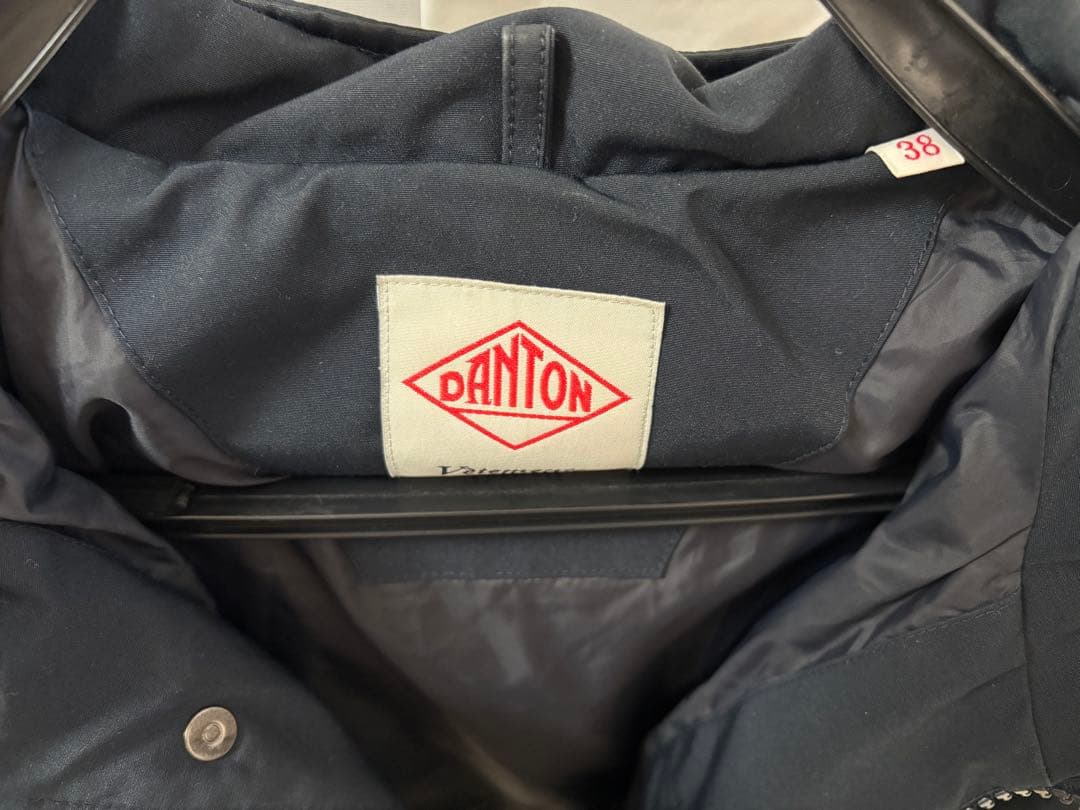 【tomo】DANTON フード付きダウンジャケット 38 ネイビー