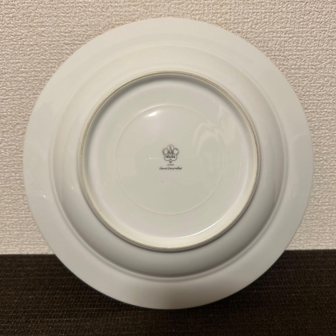 大倉陶園　呉須　金彩　手描き　スーププレート　ディナープレート