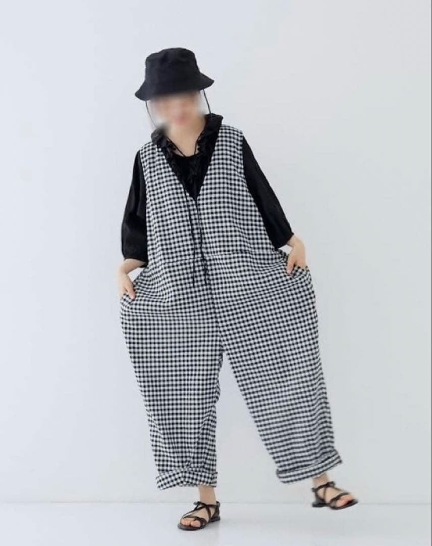 ネストローブ ギンガムチェック サロペット