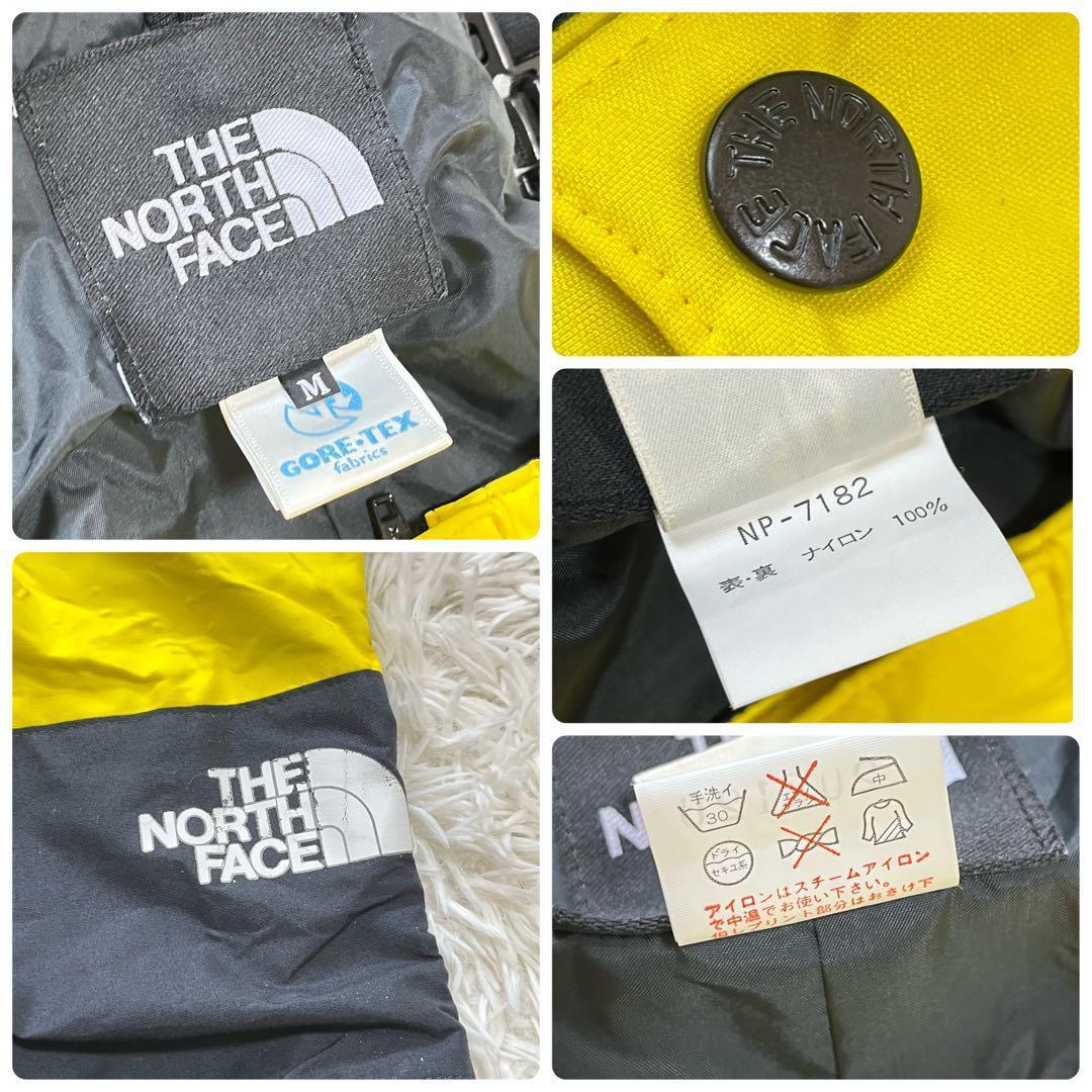 【美品】ザノースフェイス　ビブパンツ　イエロー×ブラック　ゴアテックス　スノボ