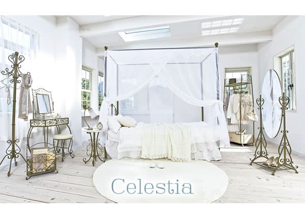 姫系インテリア ガーリー プリンセス レース 天蓋のみ セミダブル ゴールド