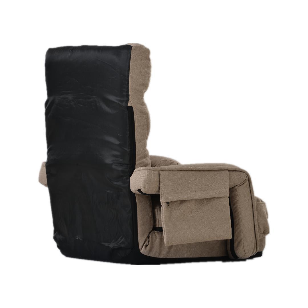 座椅子 リクライニング14段ギアリクライニングチェアーファブリック【コーヒー】