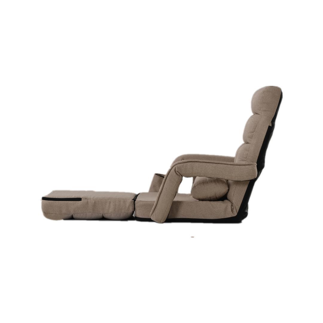 座椅子 リクライニング14段ギアリクライニングチェアーファブリック【コーヒー】