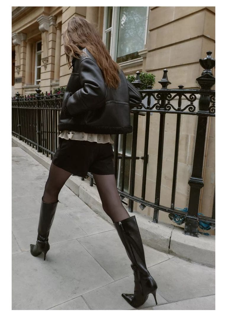 【新品】ZARA ダブルフェイス フェイクシープスキンジャケットS