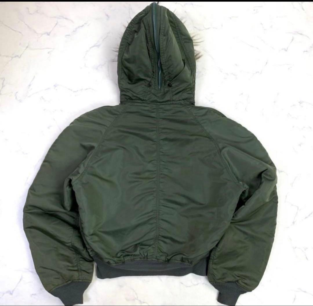 90s USA製 アルファ N-2B フライトジャケット カーキ L