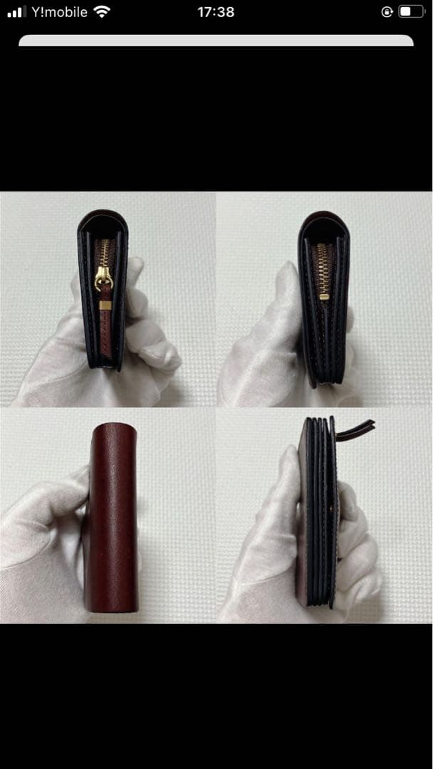 未使用　SLOW スロウ　レザー二つ折り財布　ダークブラウン　濃茶　ミニ財布