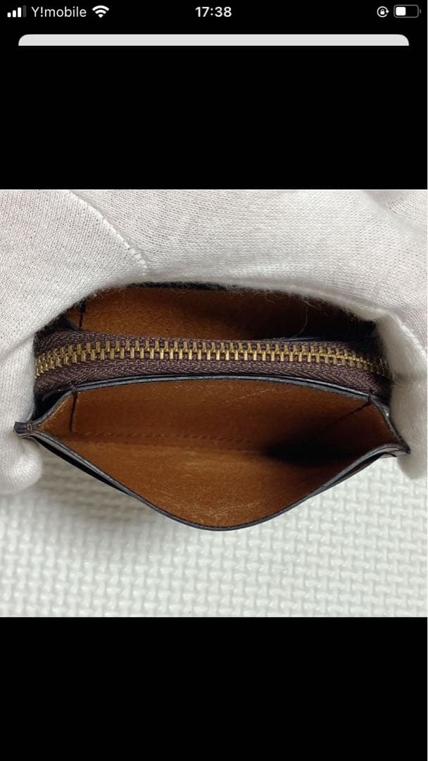 未使用　SLOW スロウ　レザー二つ折り財布　ダークブラウン　濃茶　ミニ財布