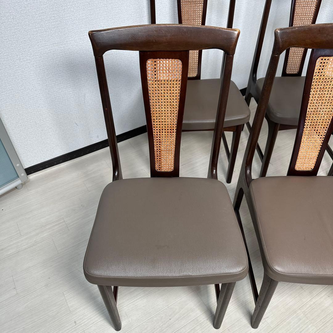 maruni マルニ木工 ダイニングチェア 食卓椅子 革張り 4脚セットi4※