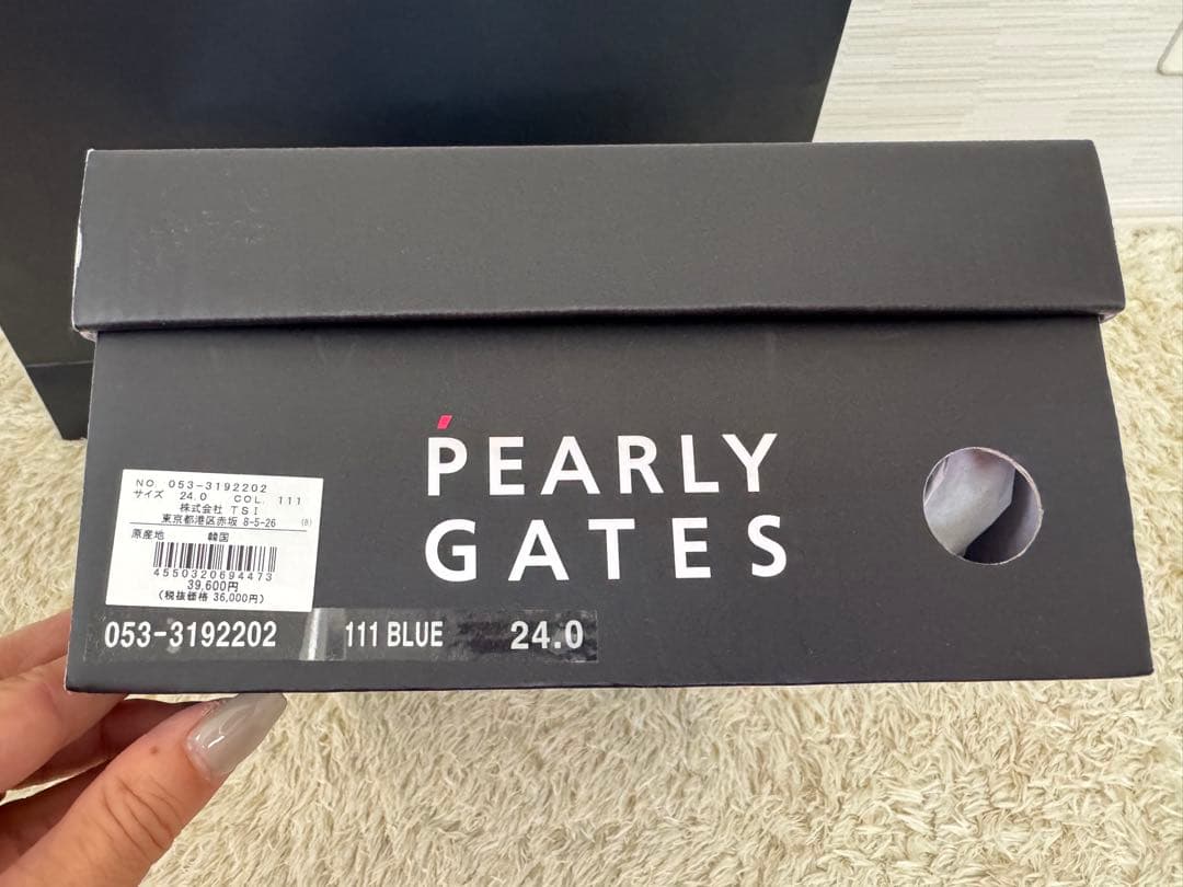 新品未使用PEARLY GATES ゴルフシューズ24センチネイビー/ホワイト