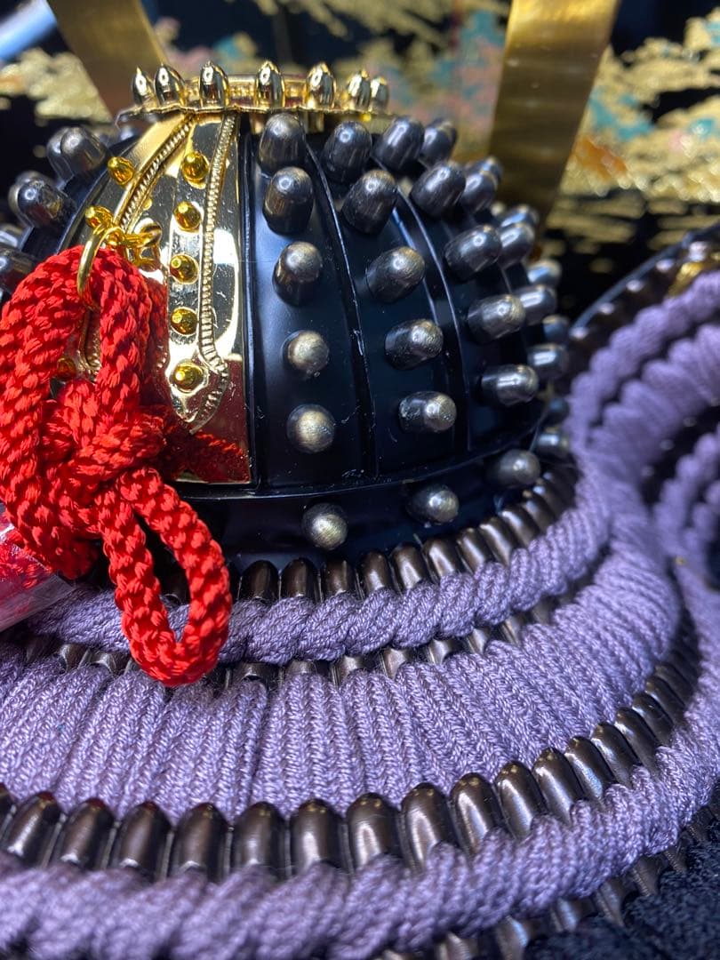 五月人形　兜飾り　会津塗り収納セット　正絹糸　平安義兼