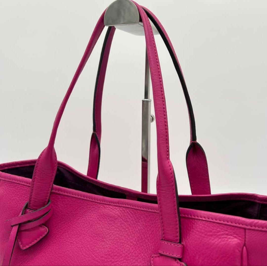 【美品 A4可】ロエベ ヘリテージ トートバッグ レザー ピンク 大容量