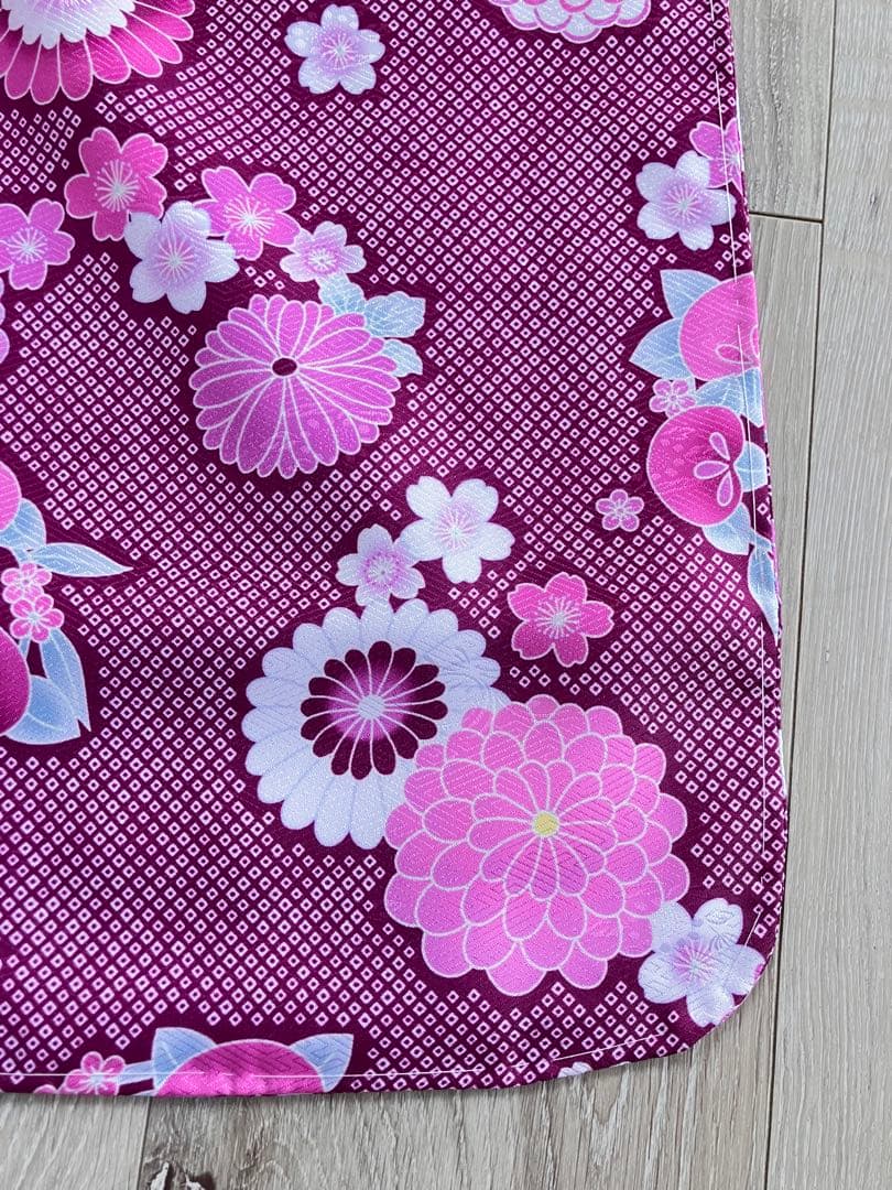 新品未使用品　しつけ糸付き　七五三 着物セット 花柄 子供用３歳　７点セット