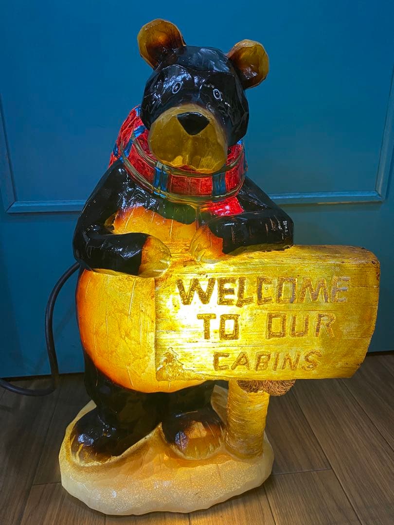 ビンテージ　美品　クマの照明装飾品 WELCOME TO OUR CABINS