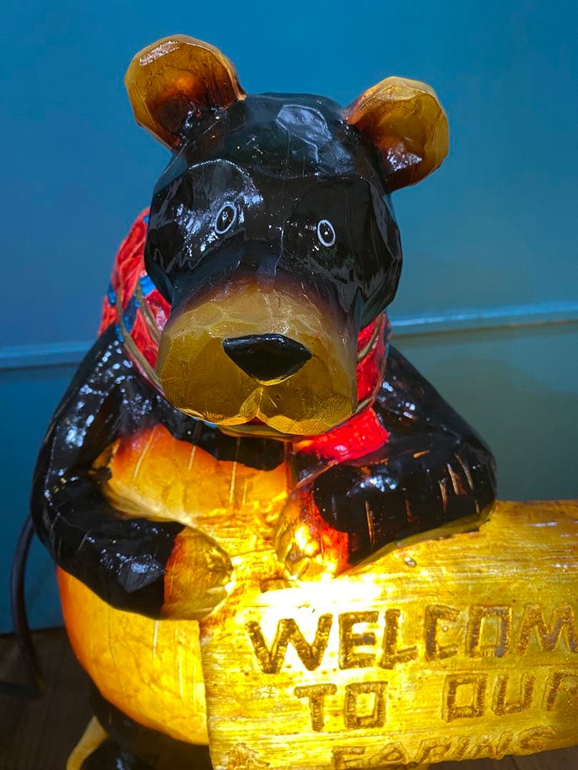 ビンテージ　美品　クマの照明装飾品 WELCOME TO OUR CABINS