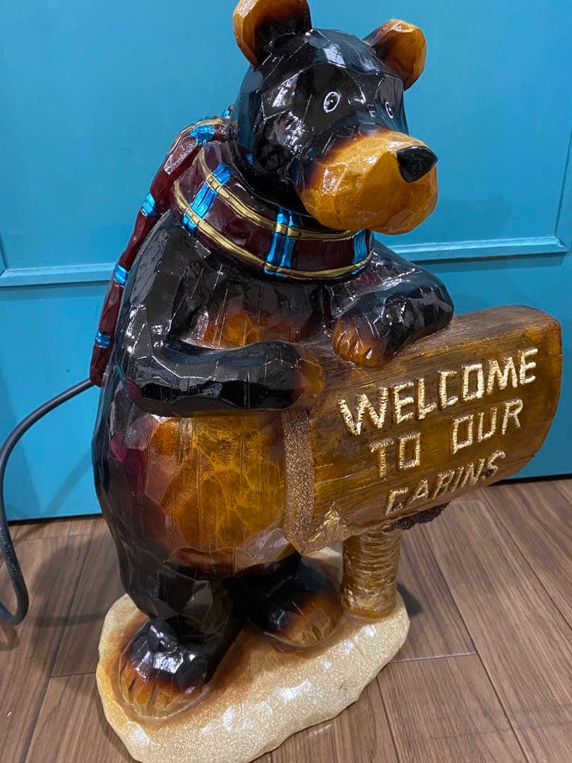ビンテージ　美品　クマの照明装飾品 WELCOME TO OUR CABINS