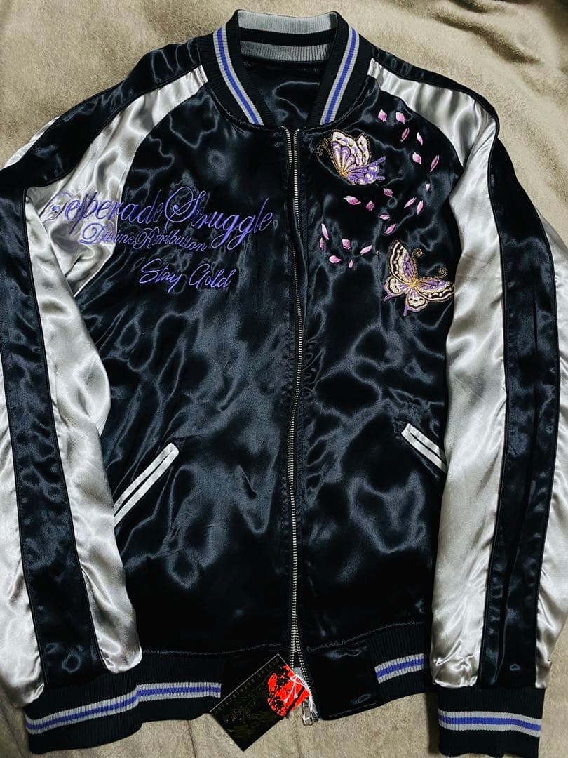 未使用 美品 DIVINE ２面用 レーヨン ちび 桜 日本限定 スカジャン