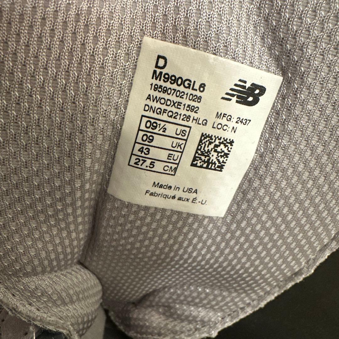 新品未使用 NEW BALANCE M990GL6 ワイズD 27.5cm