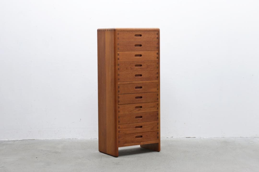 ニールス バッハ チーク 無垢材 トールチェスト 箪笥 収納 キャビネット 北欧
