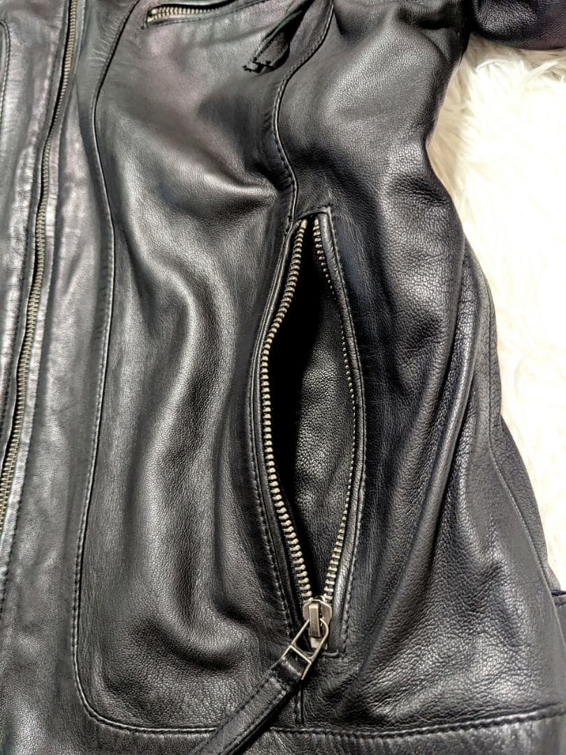 ✨美品✨RIDEZ✨ ブラック レザー シングルライダース　M