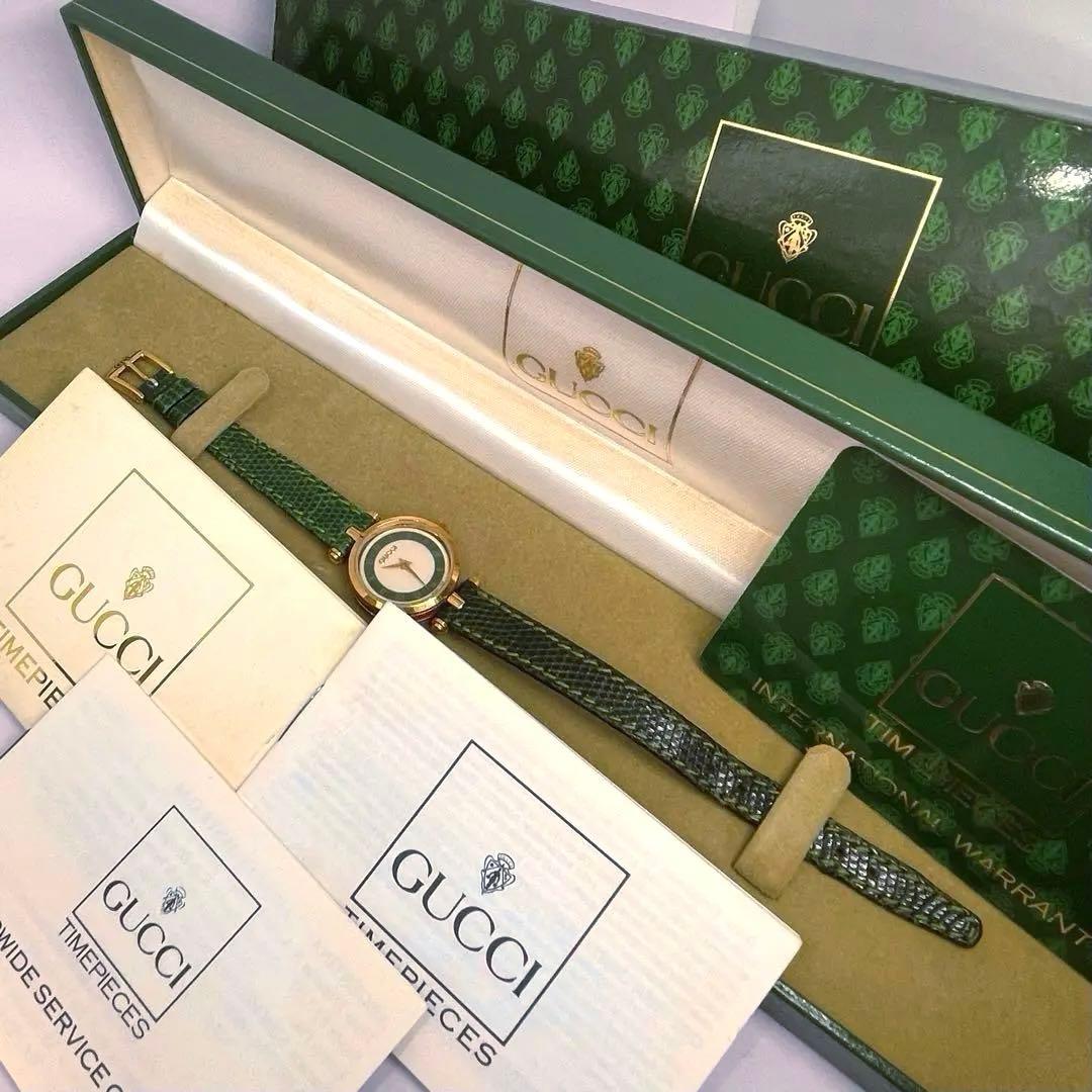GUCCI グッチ シェリーライン ラメ文字盤 箱 保証書付き 稼働 美品