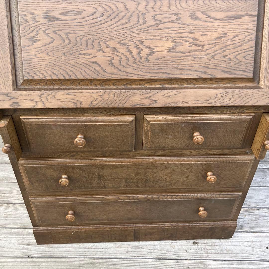 英国クラシック 木製 ライティングビューロ 4段引き出し サイドボード 文机