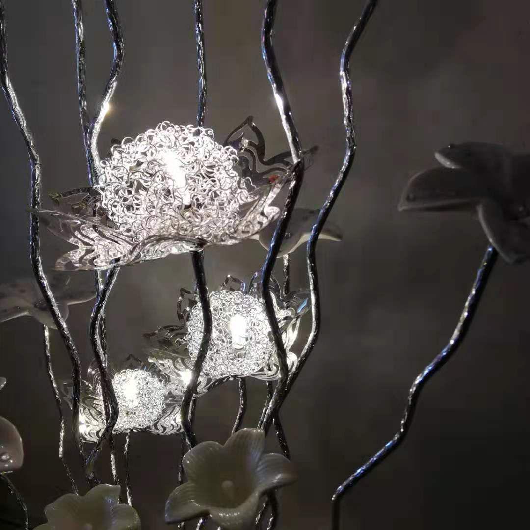 フラワーモチーフ フロアスタンド LEDライト付き　B級品