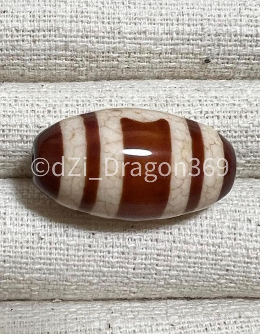 【高品質／一点のみ】dZi beads ジービーズ 上肯 玉髄 龍紋 天地天珠