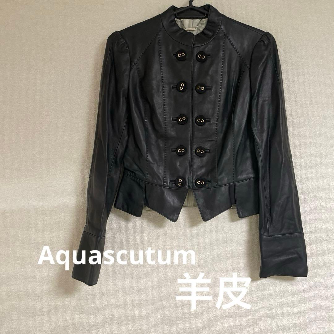 本日限定お値下げ破格値！♡新品タグ無しAquascutumラム皮ジャケット38