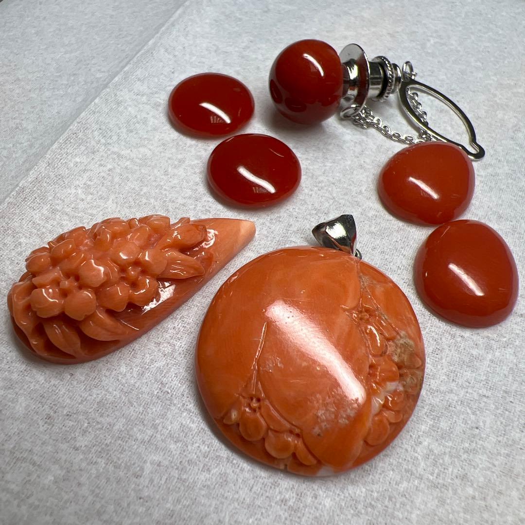 本血赤珊瑚　アクセサリー　色々 19g 東K7-1209☆2F