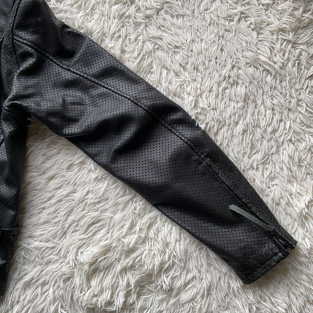 美品✨カドヤ　パンチング　レザージャケット　シングルライダース　3L ブラック