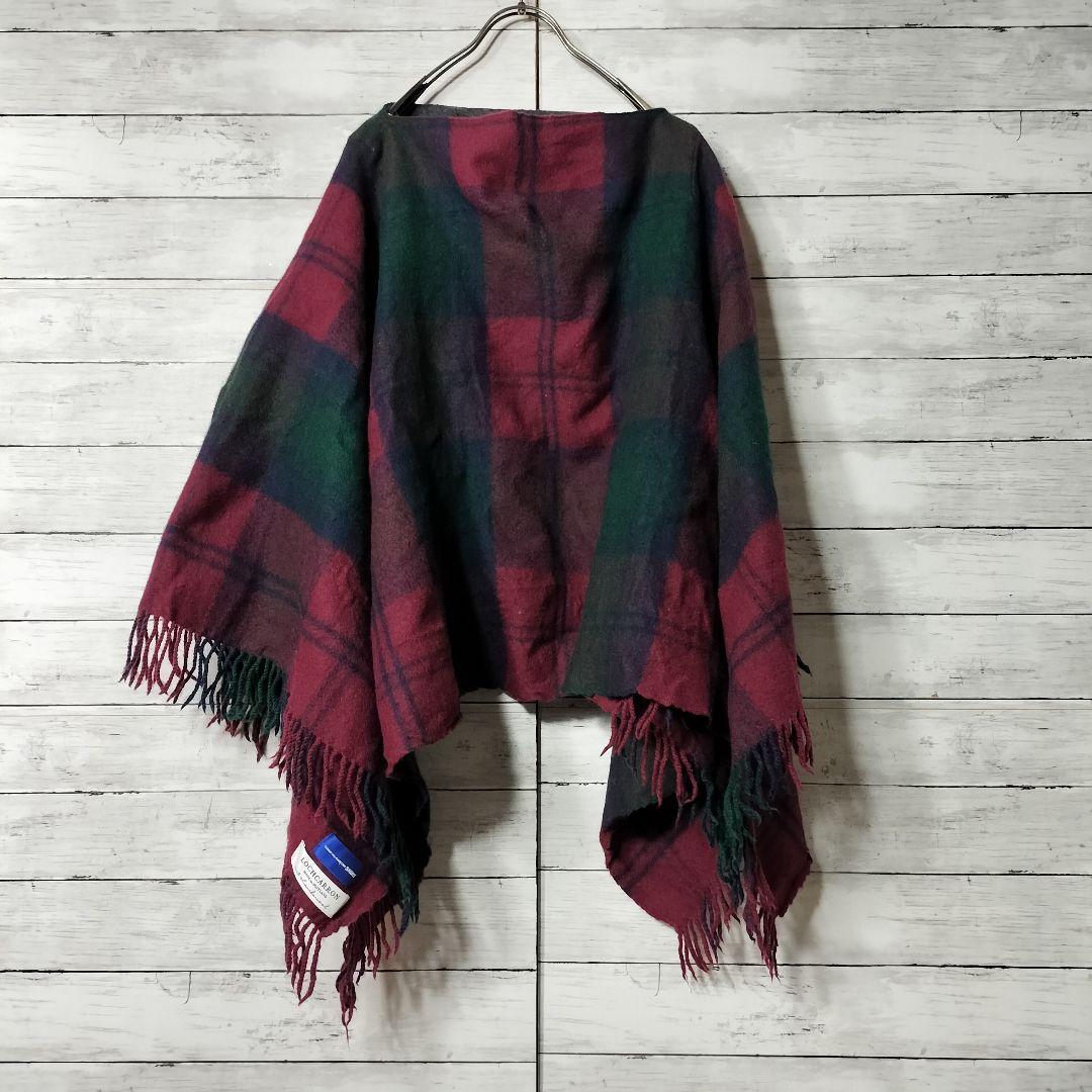 コムデギャルソンシャツ LOCHCARRON チェックニット マフラー ポンチョ