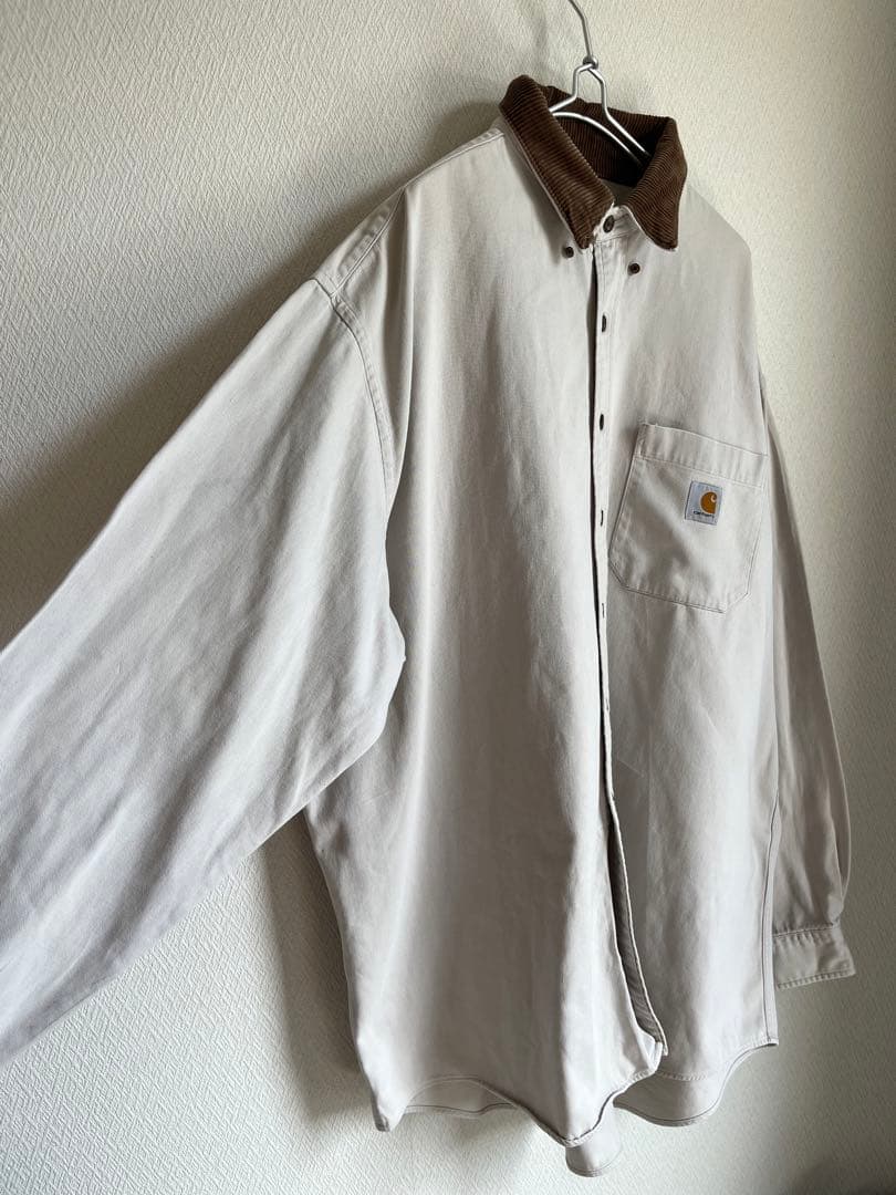 Carhartt ワークシャツ 襟 コーデュロイ シャツ カバーオール 古着