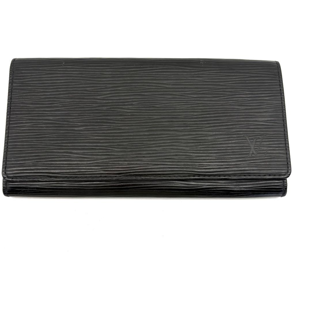 VUITTON　長財布　エピ　二つ折り　黒　レザー　札入れ　カードケース　名刺
