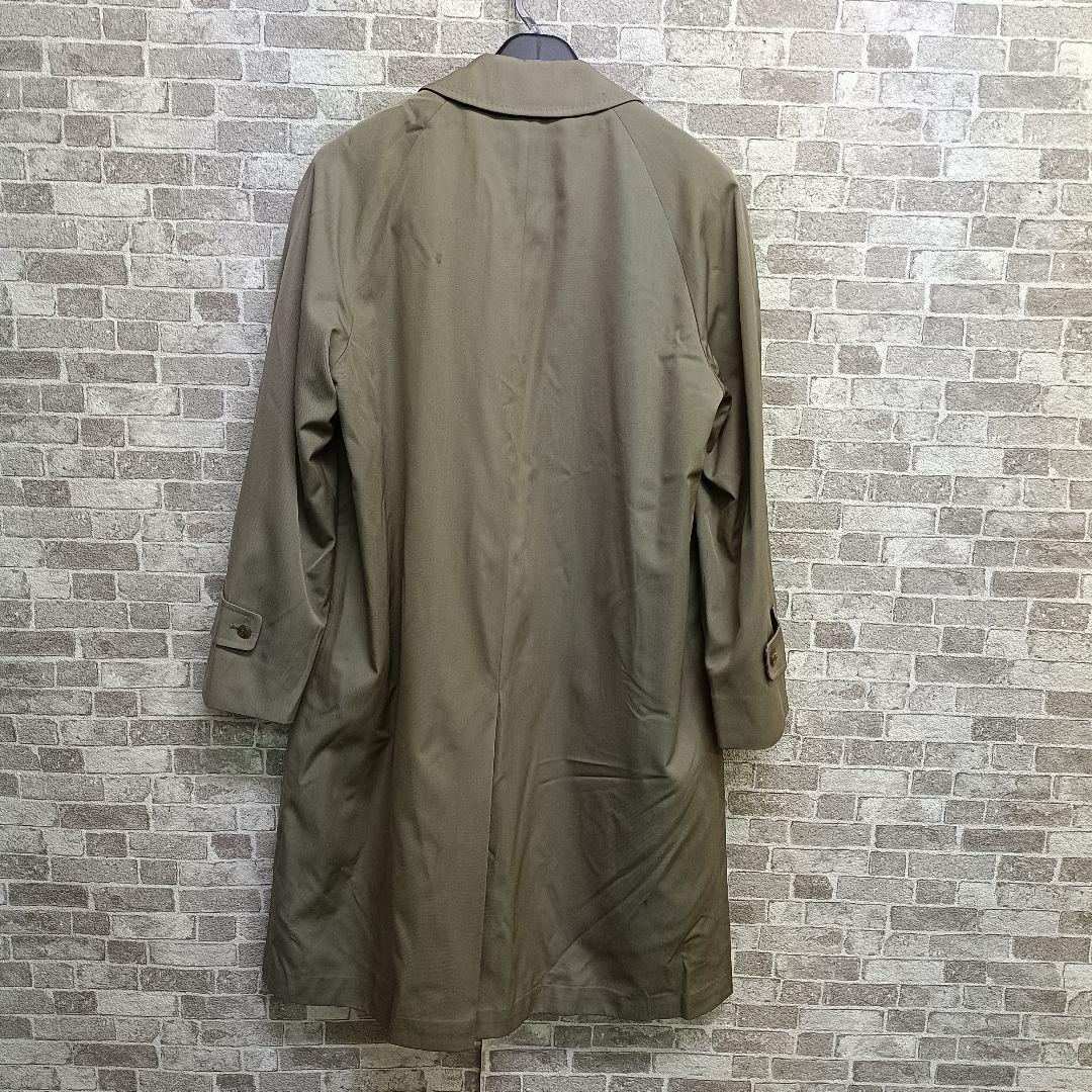 【Aquascutum London】カーキ高級ステンカラーコートL寸l10