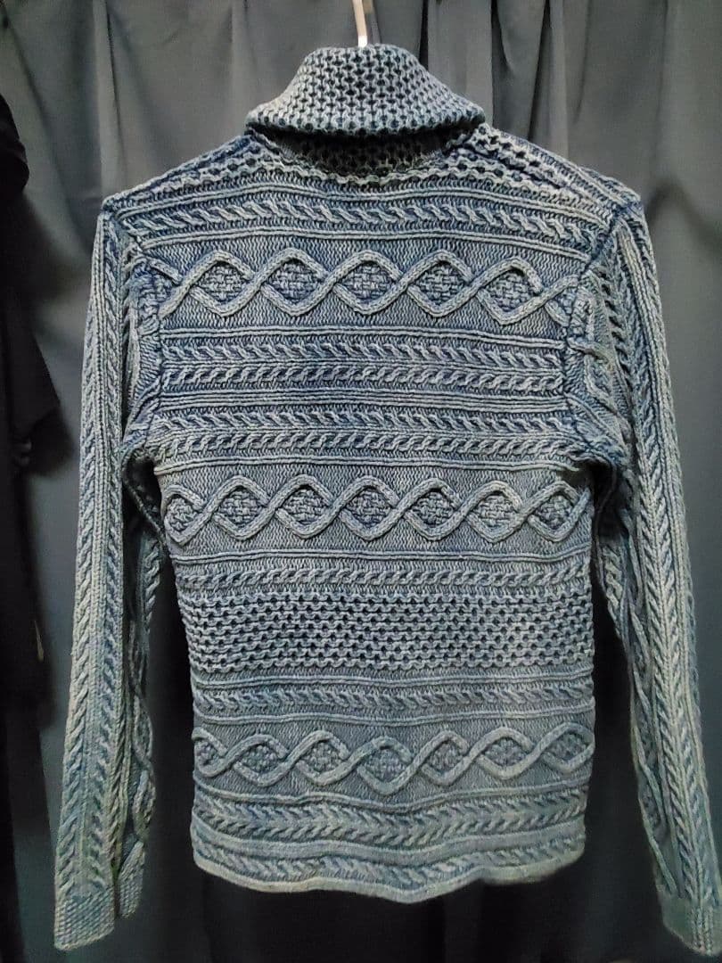 美品 RRL インディゴブルー ショールカラー カーディガン