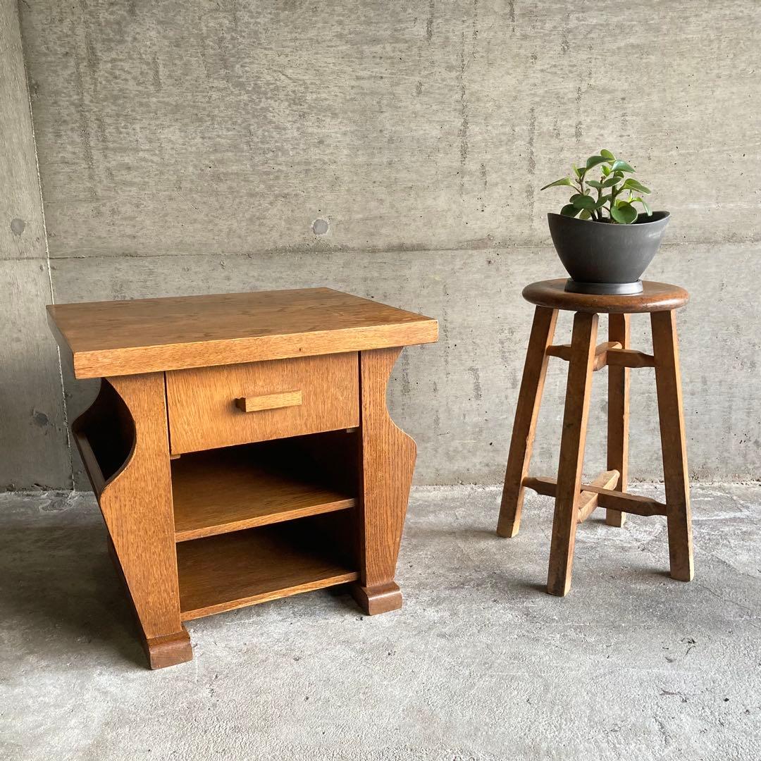 オランダ サイドテーブル チェスト ラック 棚 木製 オーク材 家具 レトロ