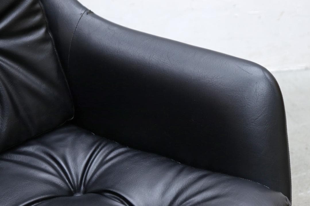 ヴィンテージ ハイバック キャスターチェア 合皮 オフィス 書斎 PC レトロ