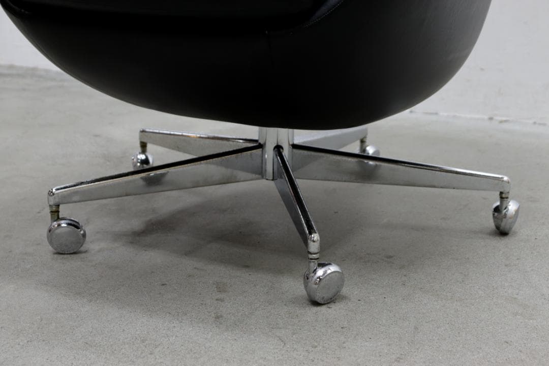 ヴィンテージ ハイバック キャスターチェア 合皮 オフィス 書斎 PC レトロ