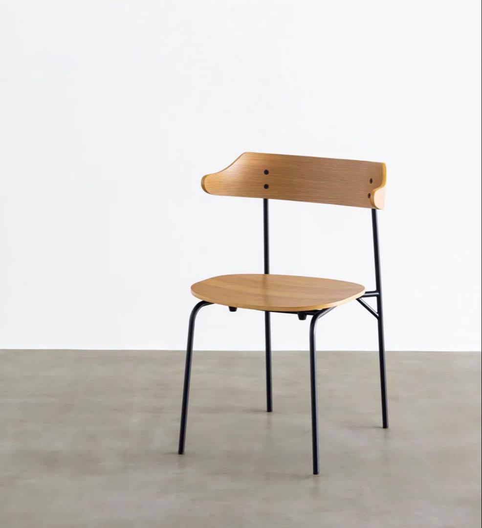 KANADEMONO ✨カナデモノ✨曲線プライウッドチェア美品/木材/アイアン①