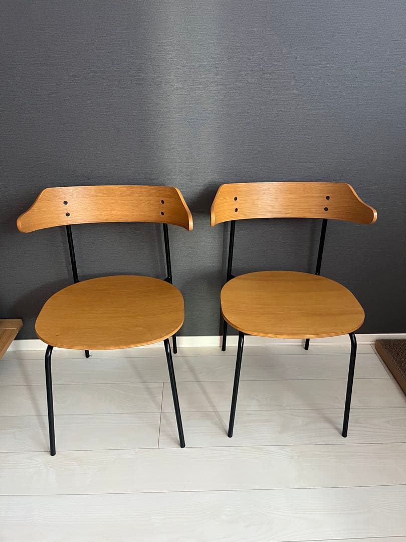 KANADEMONO ✨カナデモノ✨曲線プライウッドチェア美品/木材/アイアン①