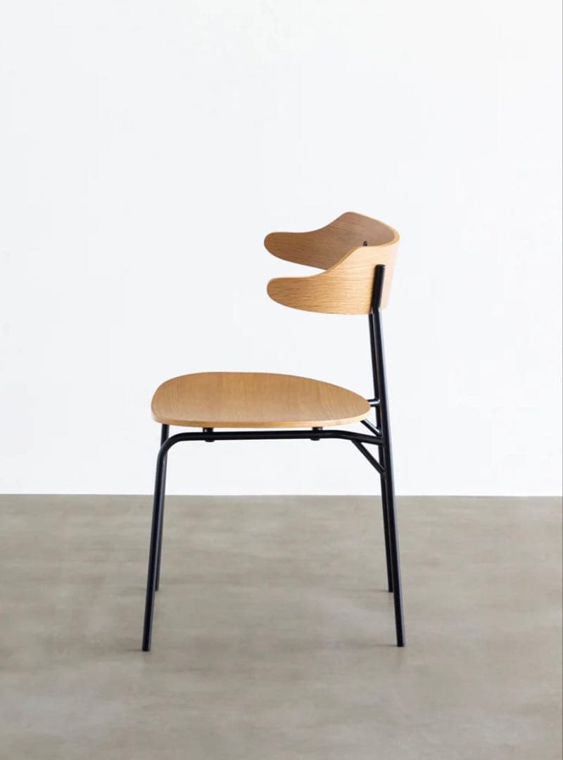 KANADEMONO ✨カナデモノ✨曲線プライウッドチェア美品/木材/アイアン①
