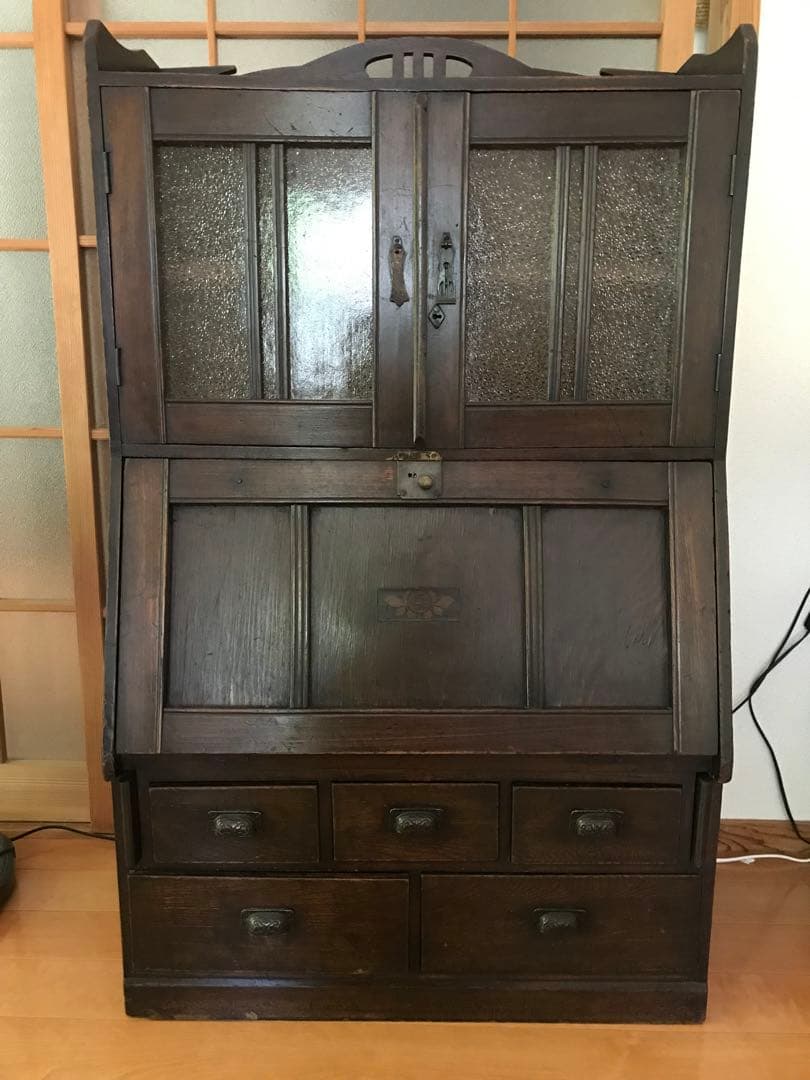 ながせ　文机　ライティングビューロー  大正　昭和　戦前　棚