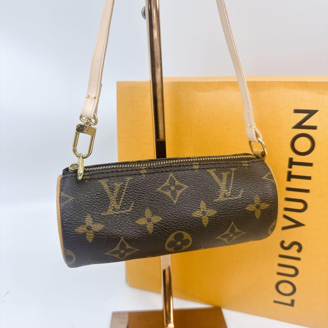 美品　ルイヴィトン　モノグラム　新型　パピヨンポーチ　ストラップ補修品