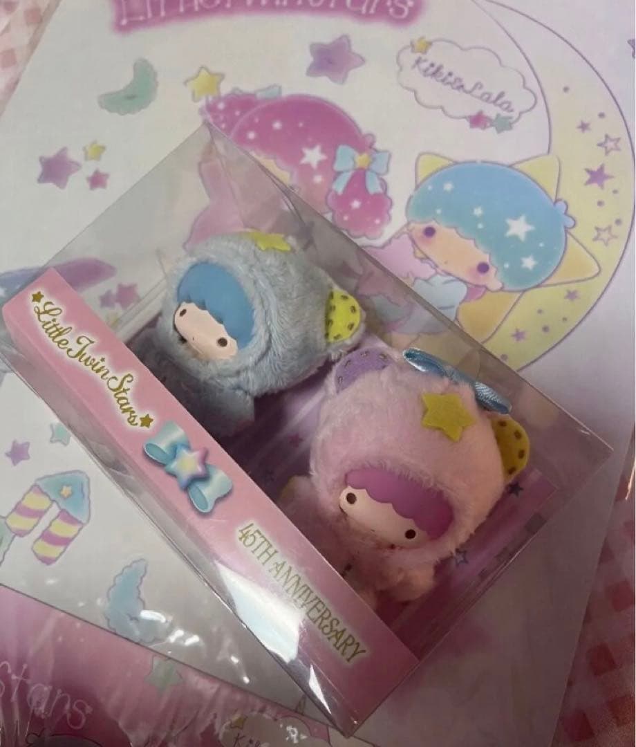 サンリオ リトルツインスターズ キキララ45周年パフ＆ポフマスコットセットソフビ