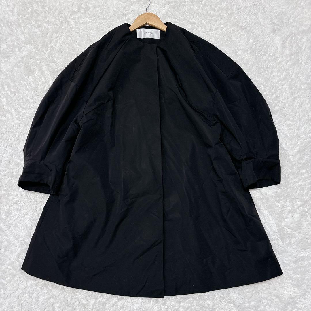 【ADORE】ライトグログランジャケット ブラック オーバーサイズ ゆったり