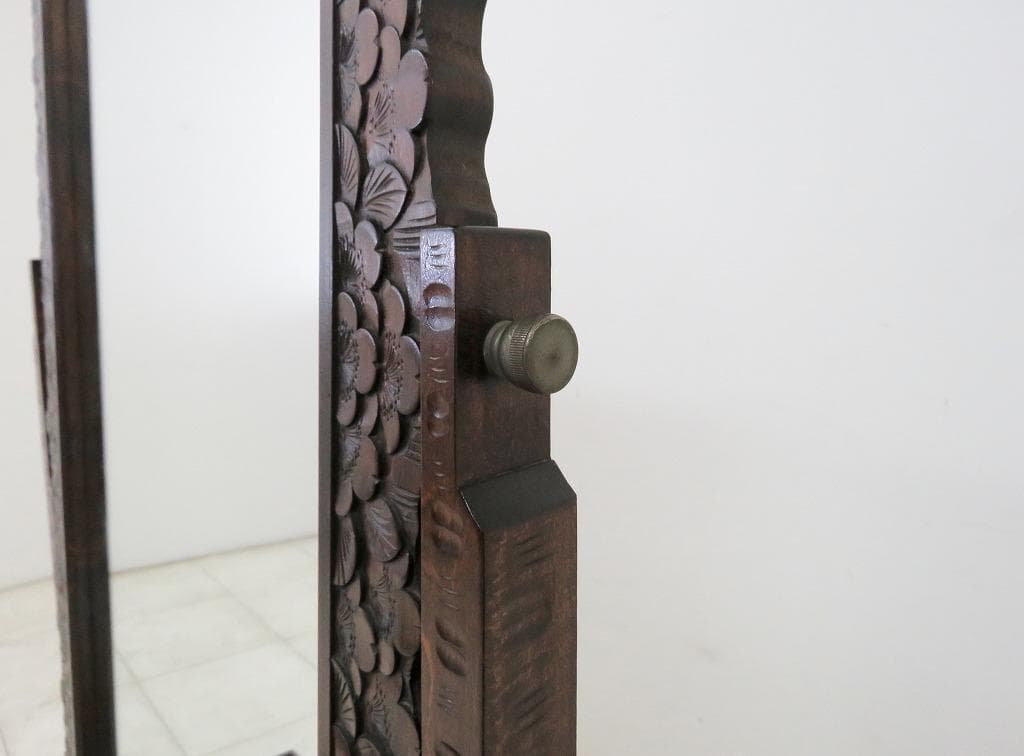 とこ 軽井沢彫 鏡台&スツール セット 桜 さくら彫刻 ドレッサー 化粧