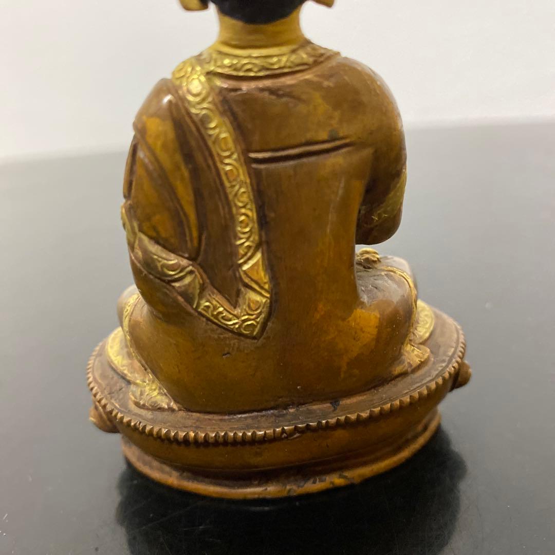 仏教美術 古銅鍍金 チベット仏 薬師如来像 仏像